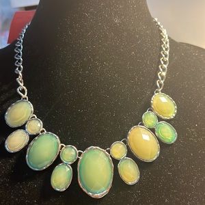 Green Stones Statement Necklace